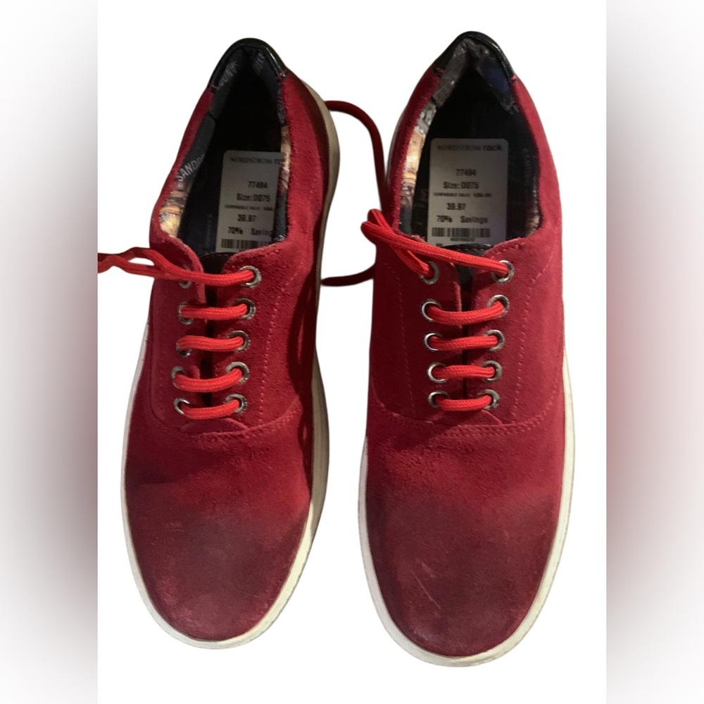 Men’s Red Suede Sandro Republic Sneakers. Size 7.5